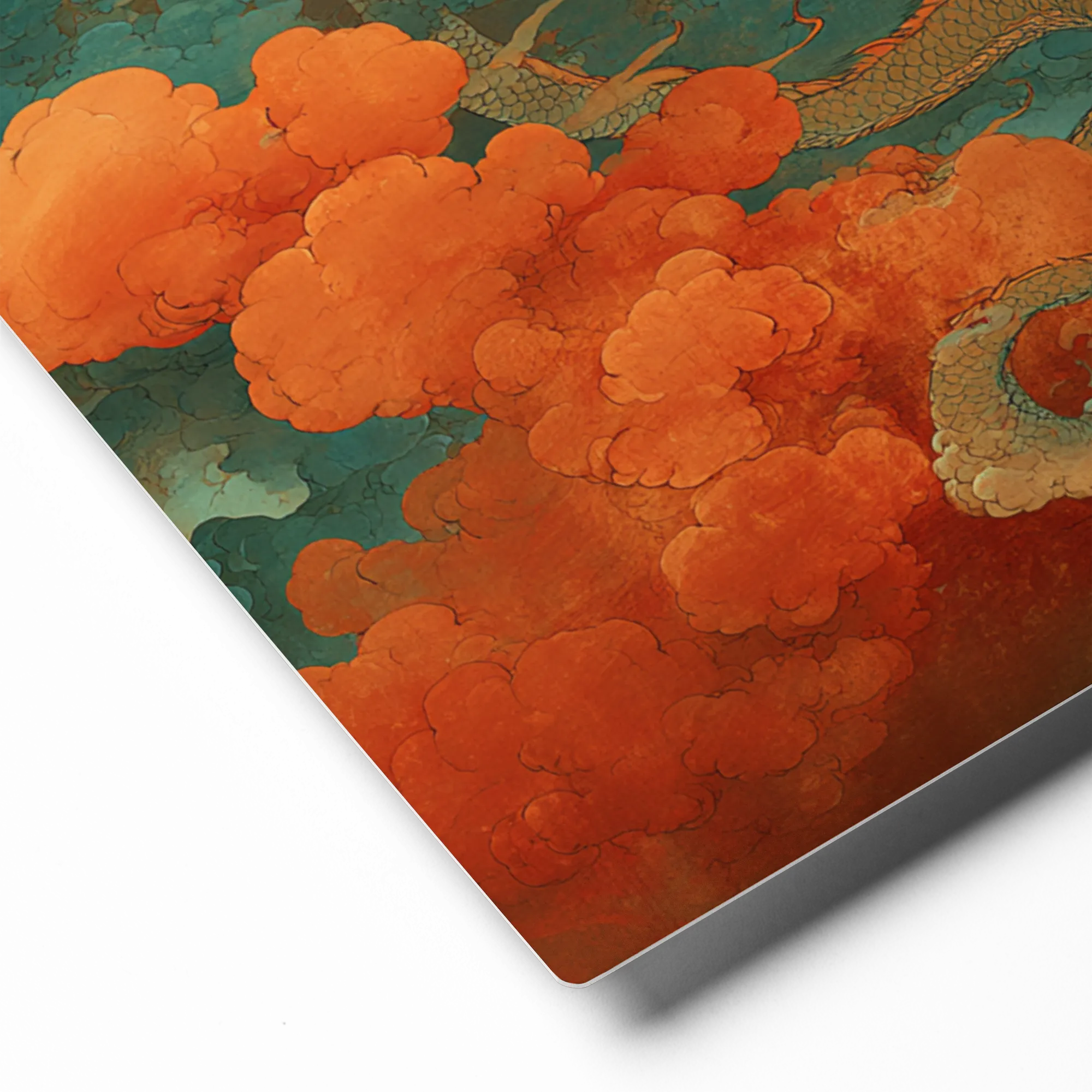 Guofeng Dragon and Clouds 
 Canvas with White Frame