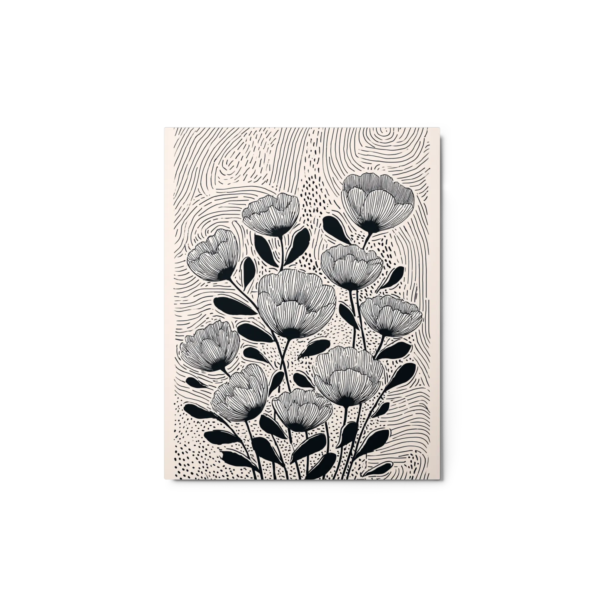 Engraved Poppies 
 Poster with Black Frame | 12″x 16″