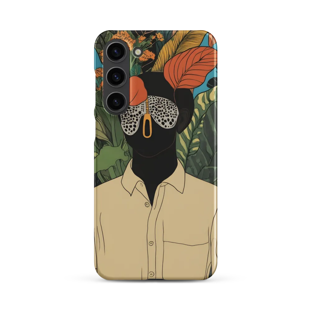 Modern Portrait with Tropical Plants | Phone Case
