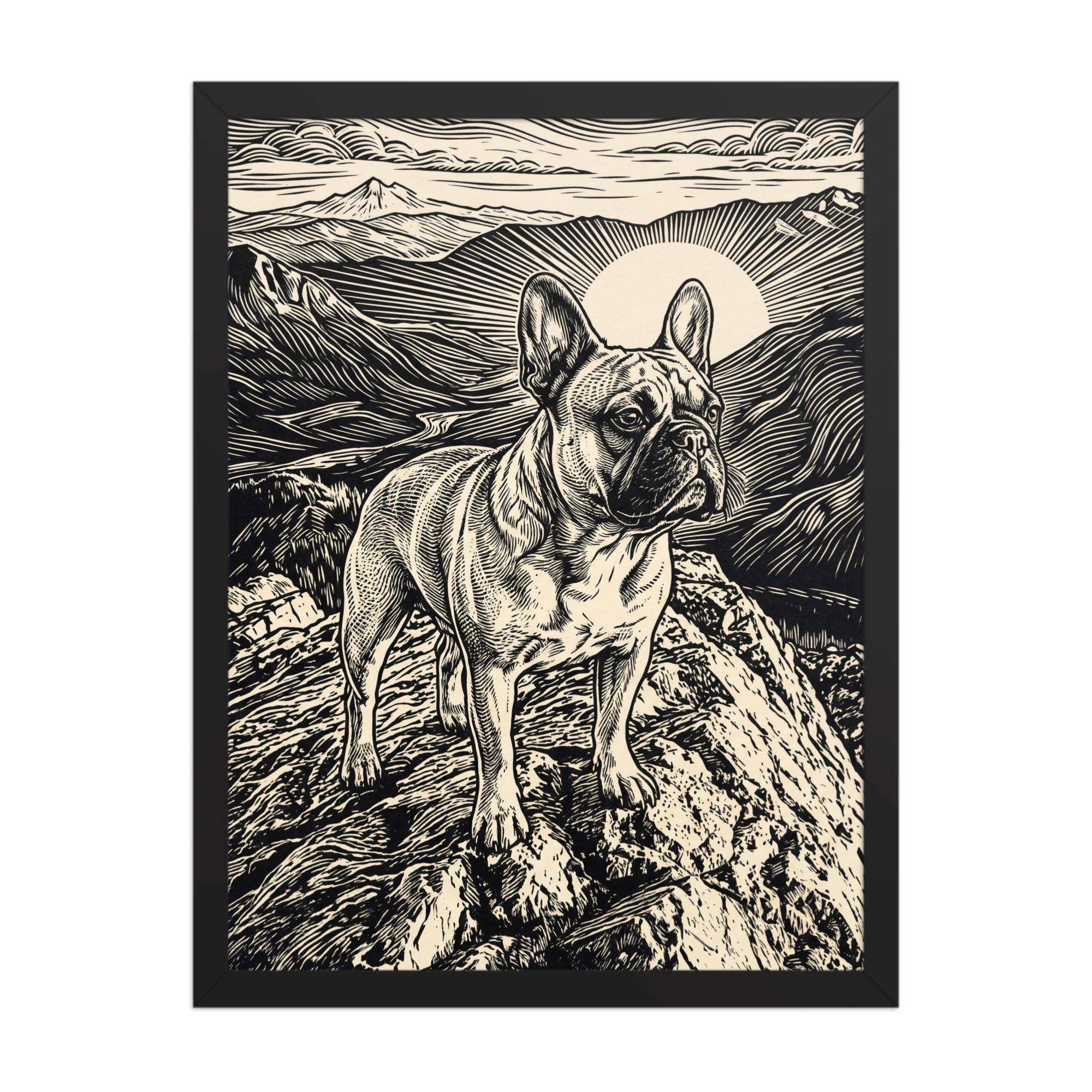 Mountain — Folk Linocut