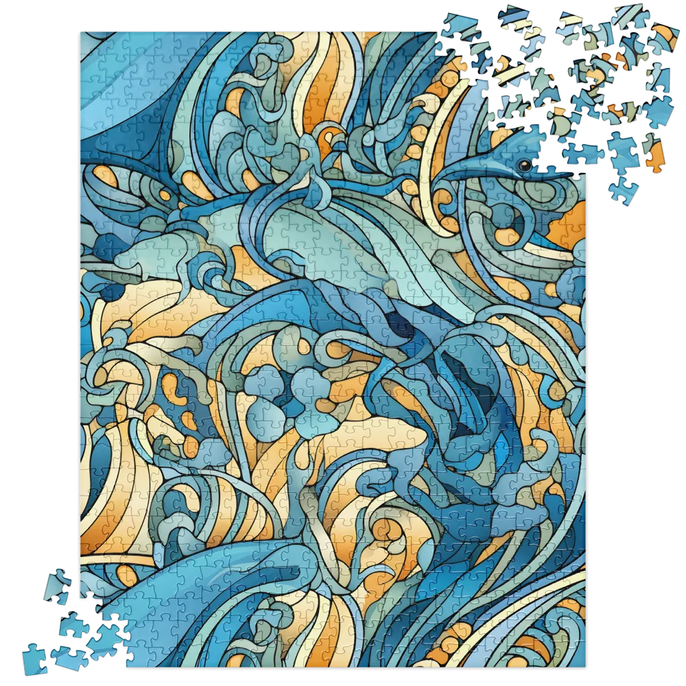 Ocean Current Mosaic 
 Jigsaw Puzzle in Tin Box