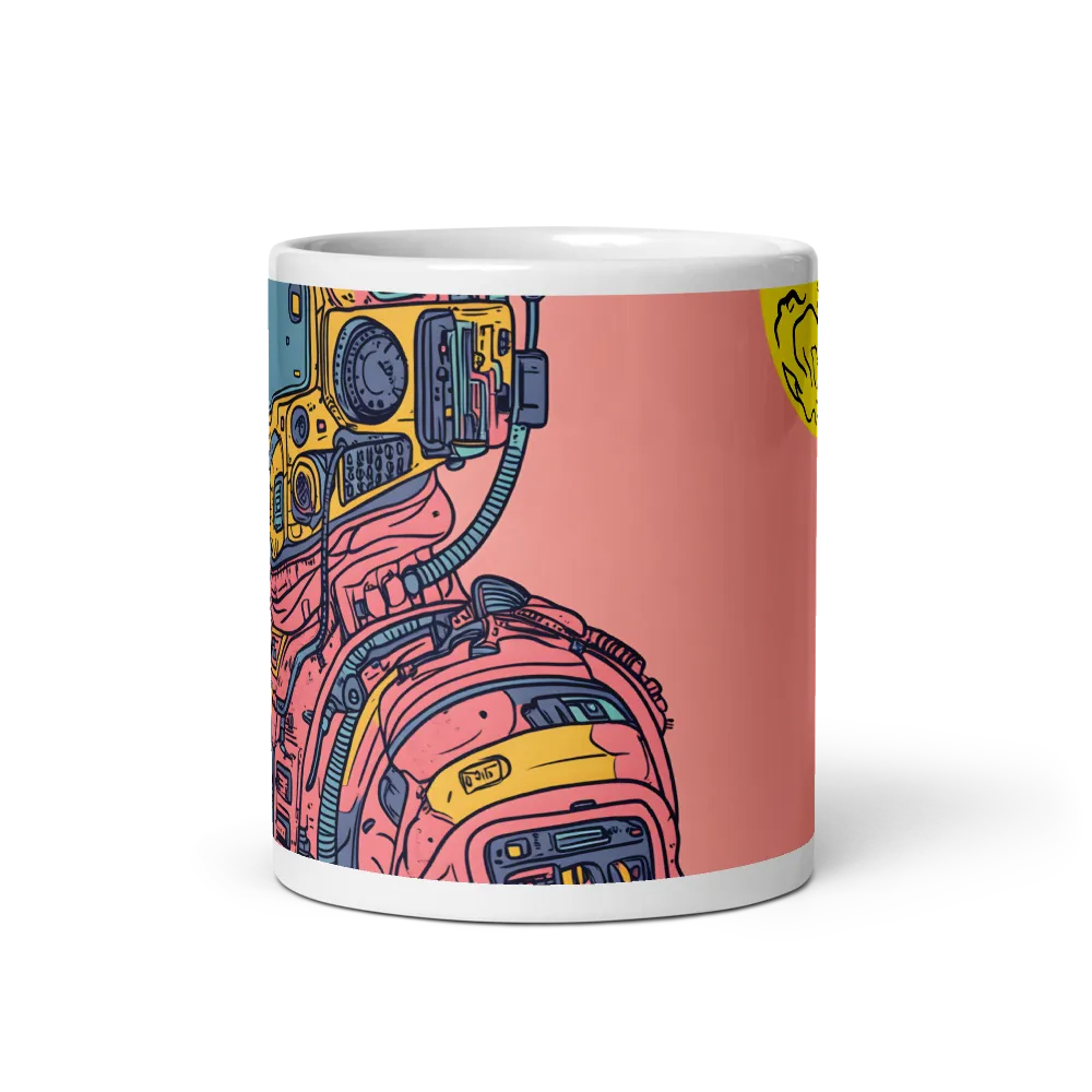 Cyberpunk Astronaut Portrait 
 Mug with Golden Yellow inside | 11 oz
