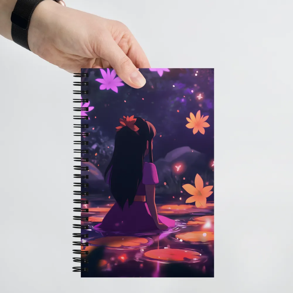 Night Lily Pond Glow 
 Spiral Notebook | 140 pages