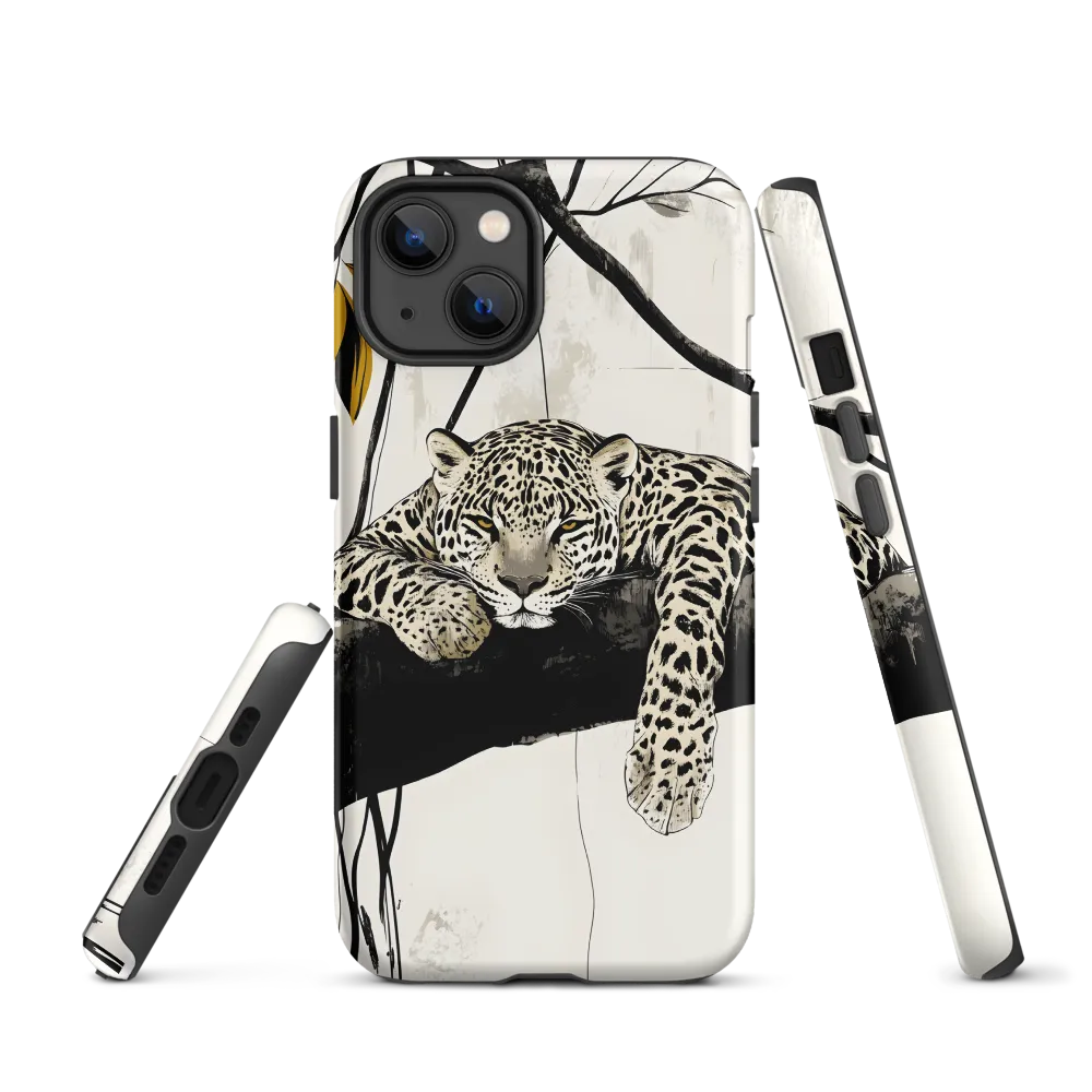 Resting Leopard in Golden Leaves | Phone Case