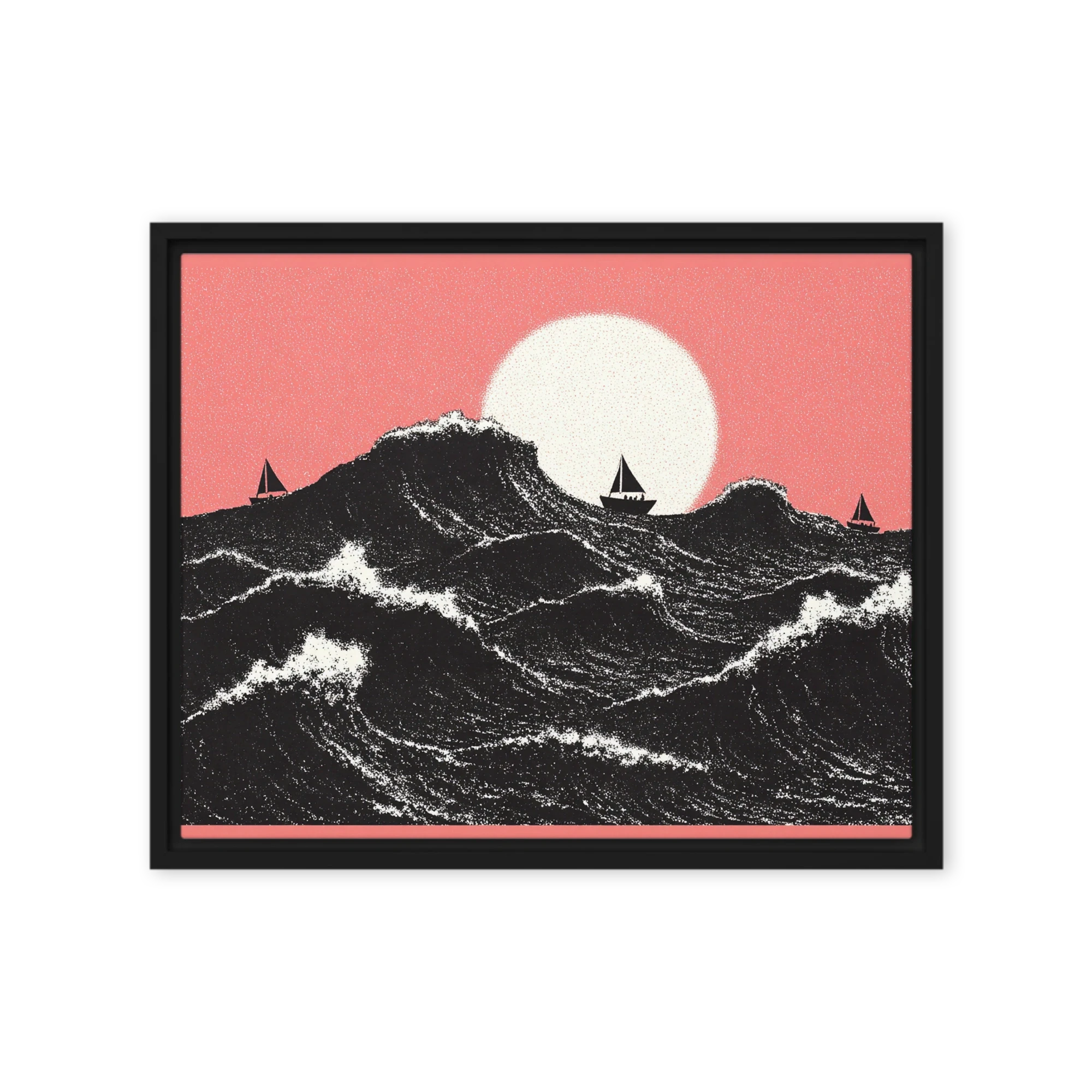 Crimson Horizon Waves | Art Print