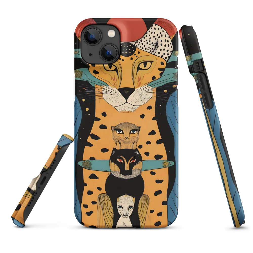 Surreal Leopard and Cats in Space | Phone Case