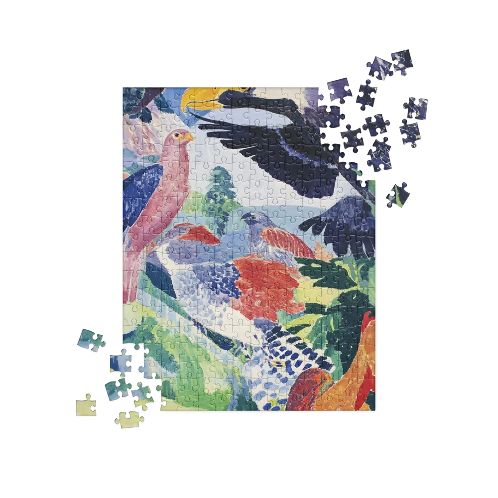 Fauvist Birds in Forest 
 Jigsaw Puzzle