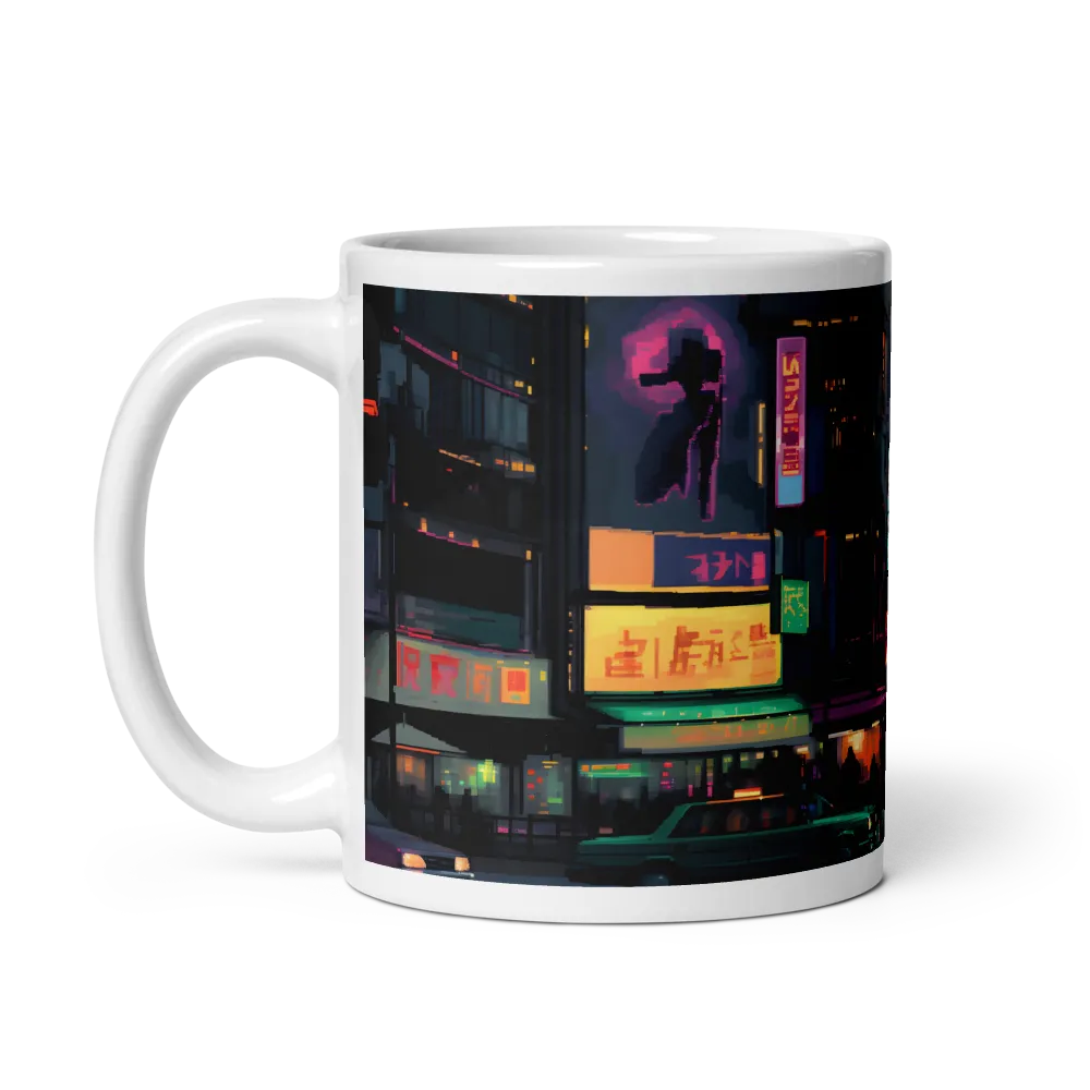Cyberpunk City Rain 
 Mug with Dark Green inside | 11 oz