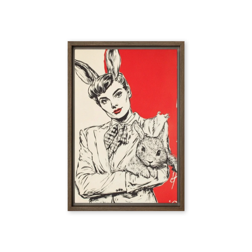 Woman with Bunny Ears and Rabbit