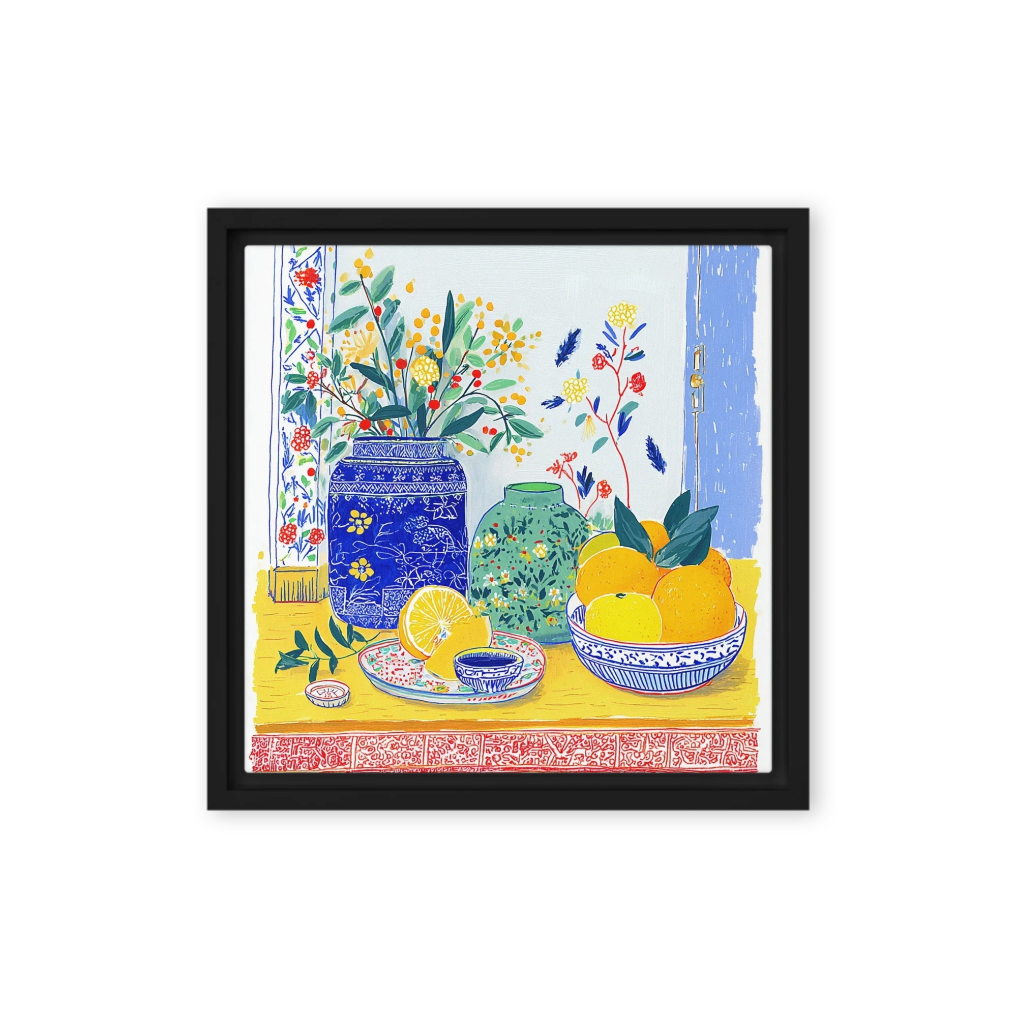 Citrus and Mimosa Still Life