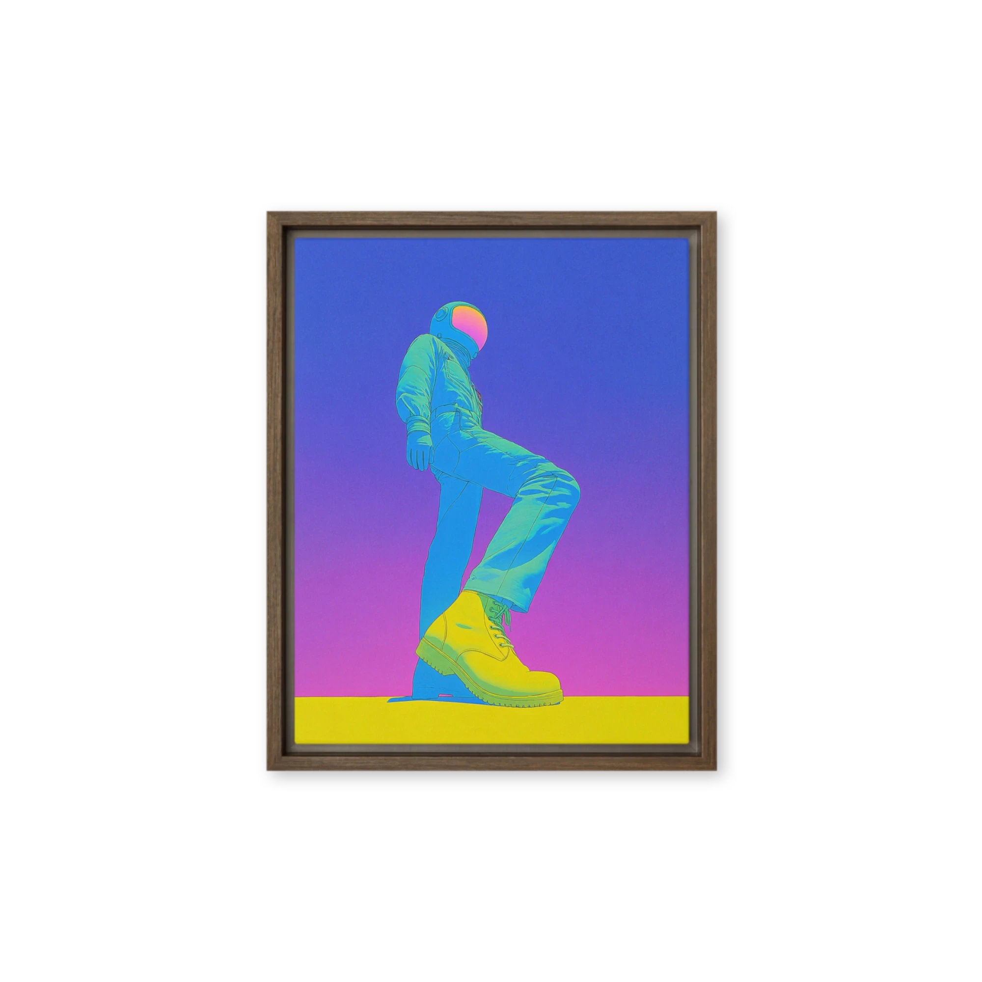 Neon Dreamscape Surrealism Wall Art — Cyan, Magenta, Lemon