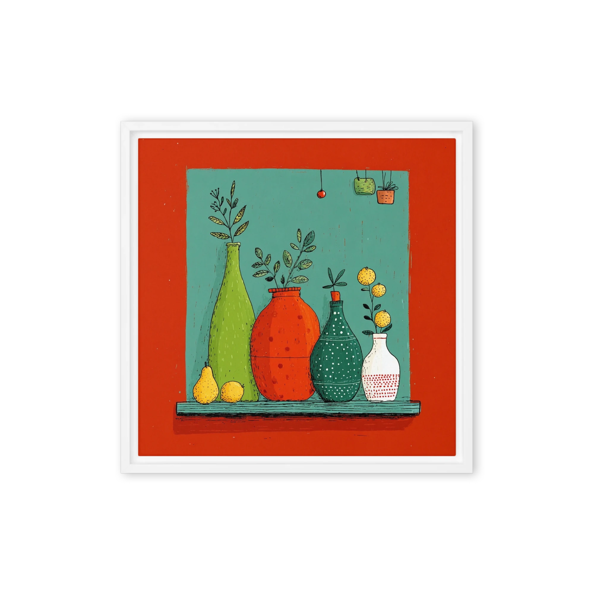 Eclectic Vases and Fruit | Art Print