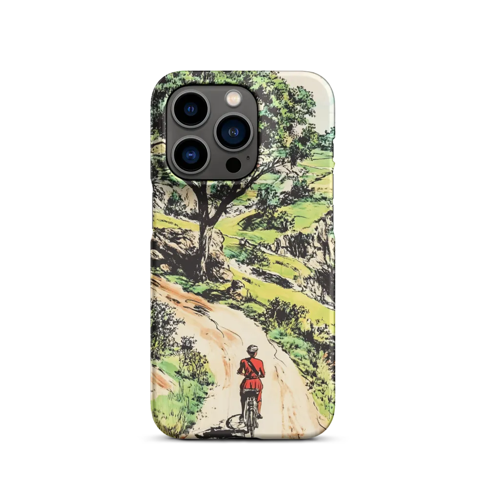 Bicyclist in Scenic Landscape | Phone Case