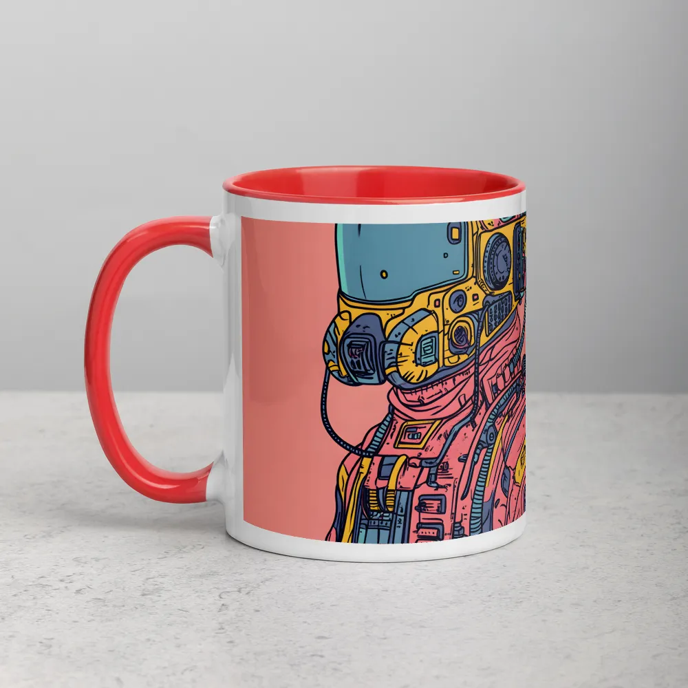 Cyberpunk Astronaut Portrait 
 Mug with Golden Yellow inside | 11 oz