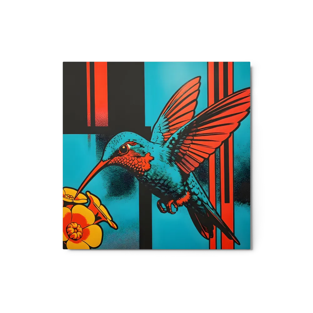 Cyan Hummingbird 
 Canvas | 8″x 8″