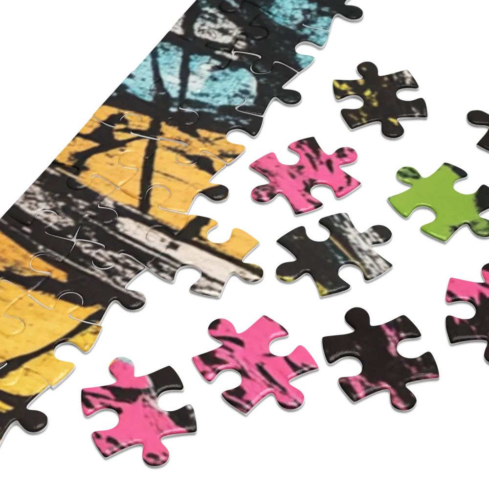 Pop Art Lion in Abstract Foliage | Jigsaw Puzzle (252/520 pieces)