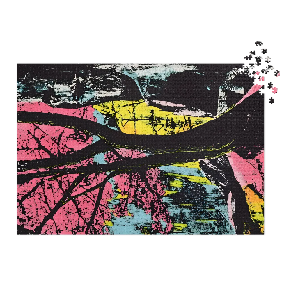 Blossom in Neon Forest 
 Jigsaw Puzzle in Tin Box