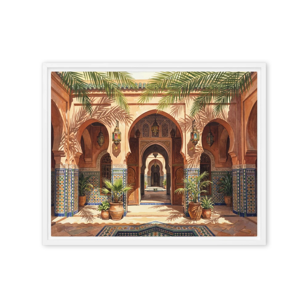 Riad Courtyard Oasis | Art Print
