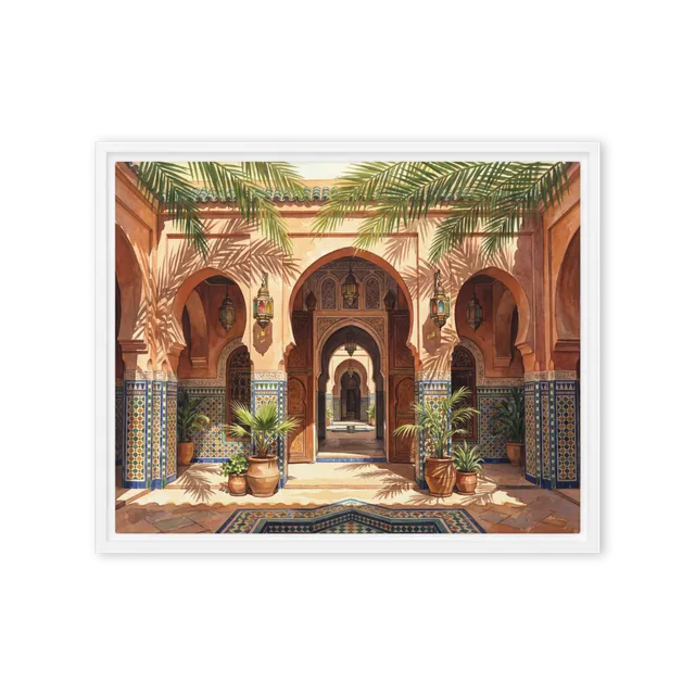 Riad Courtyard Oasis | Art Print