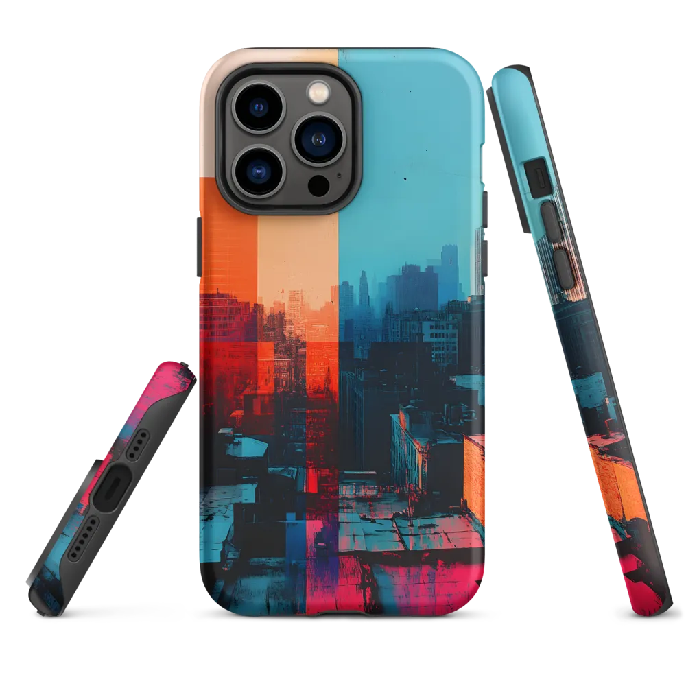 Abstract Cityscape in Blue and Orange | Phone Case