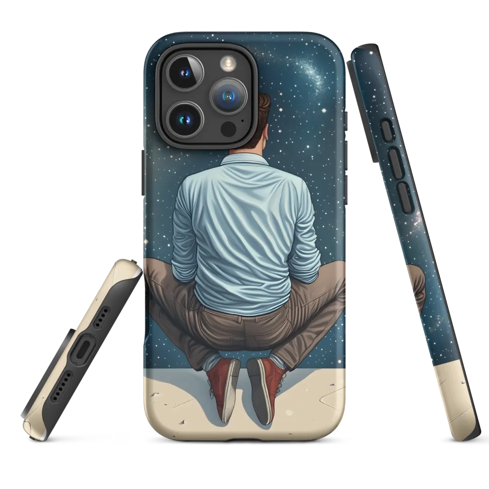Surreal Person Gazing at Starry Space