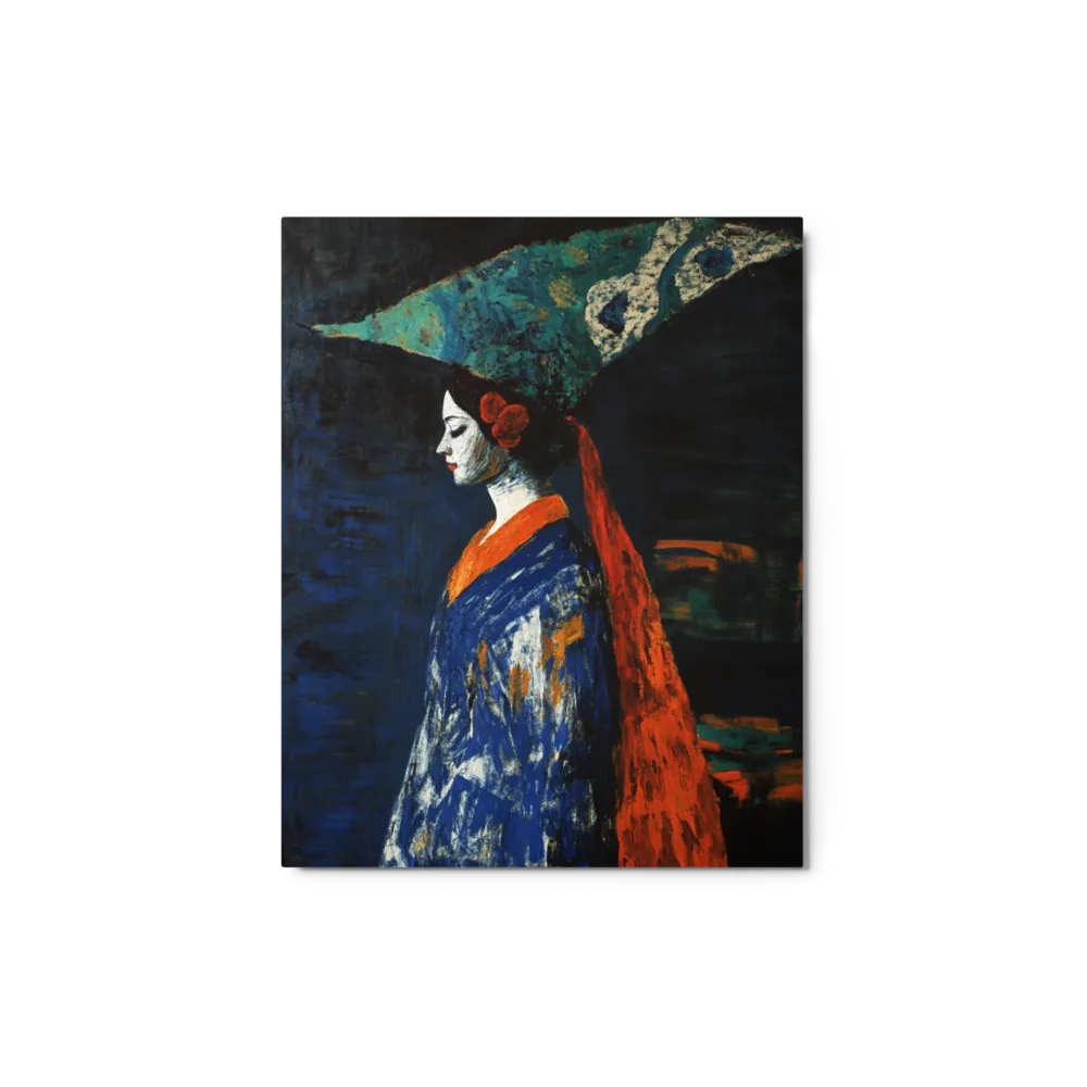 Woman in Blue Kimono