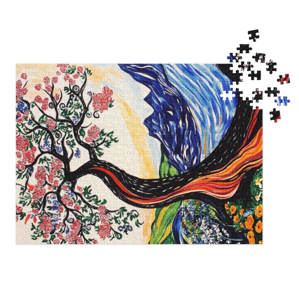 Colorful Tree Amidst Scenic Landscape