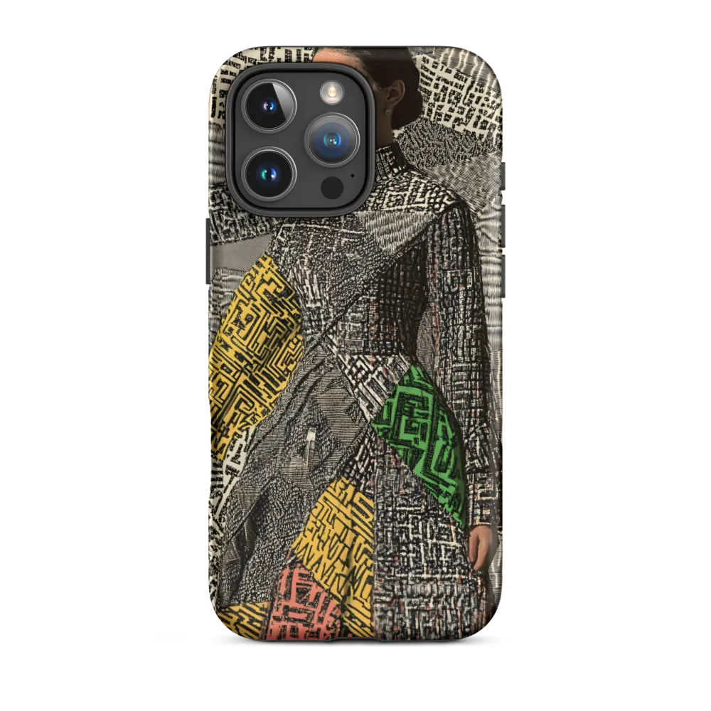 Geometric Pattern Dress with Model | Phone Case