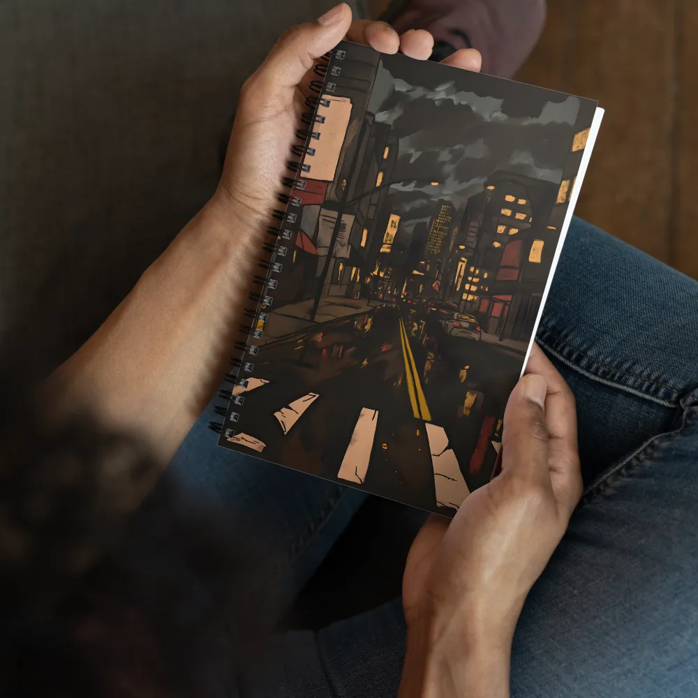 Urban Nocturne with Reflections 
 Spiral Notebook | 140 pages