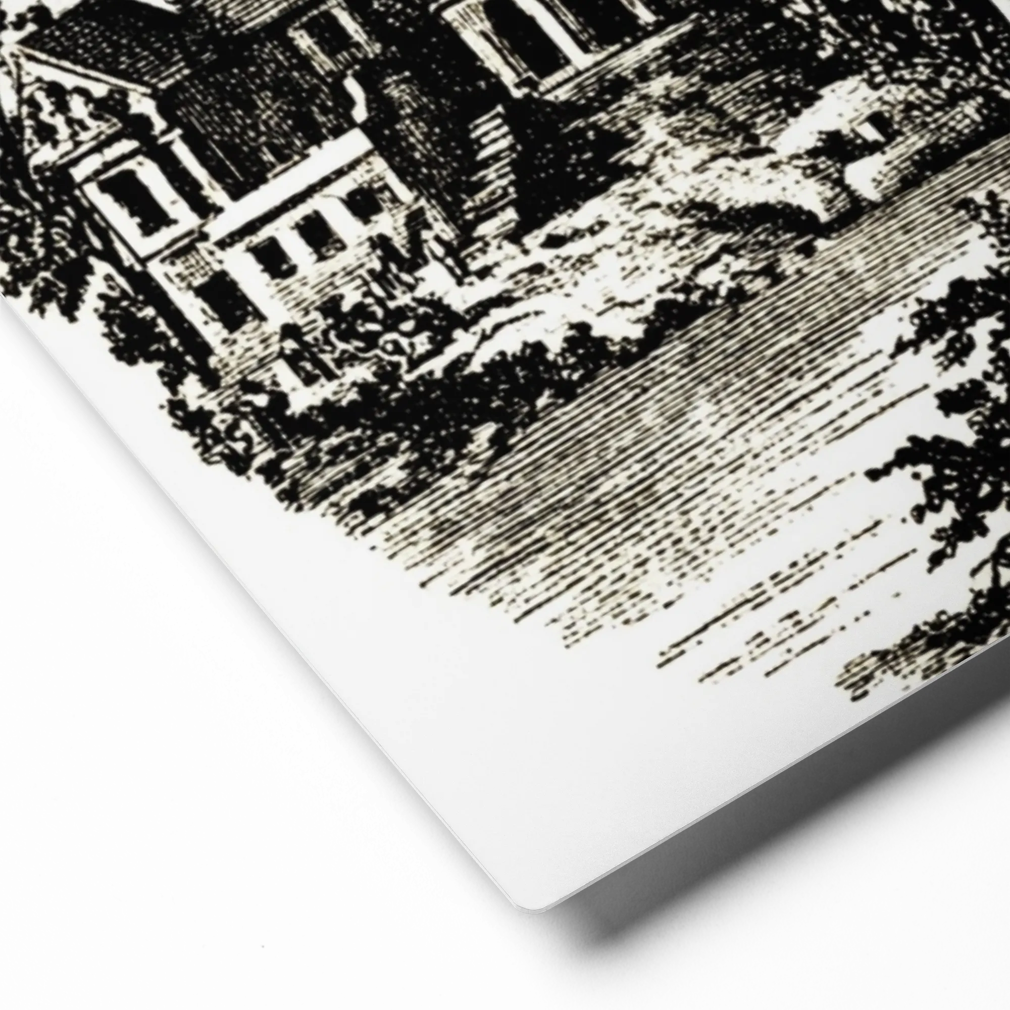 The Hillside Sanctuary 
 Poster with White Frame | 14″x 14″