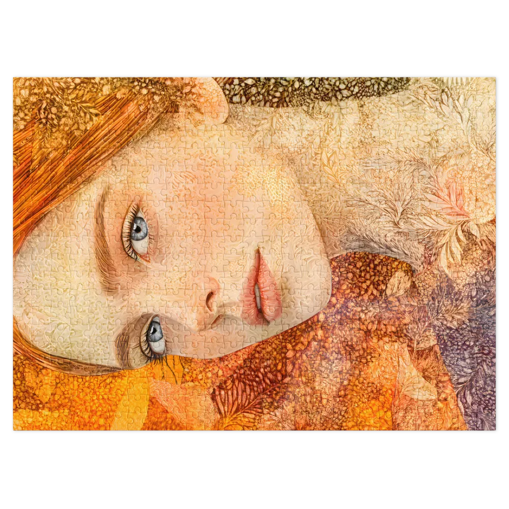 Amber Floral Portrait 
 Jigsaw Puzzle in Tin Box