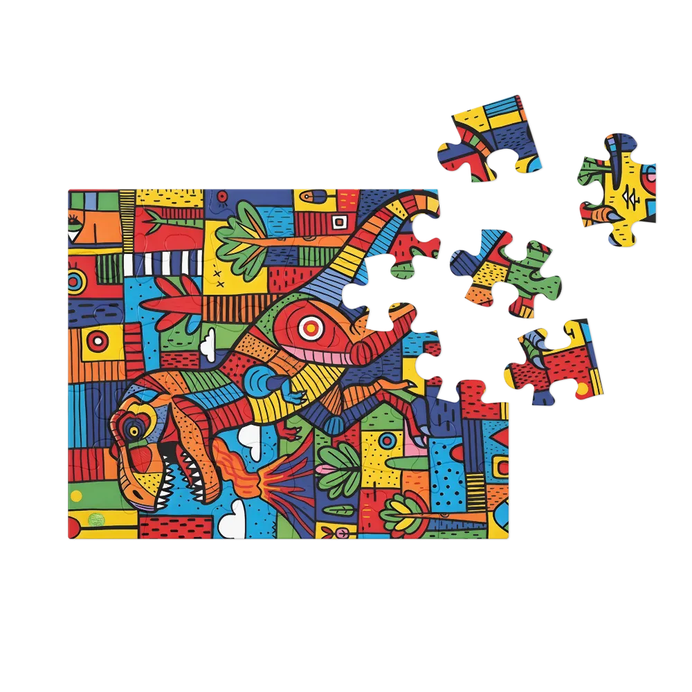 Rex of the Mosaic Wild 
 Jigsaw Puzzle in Tin Box