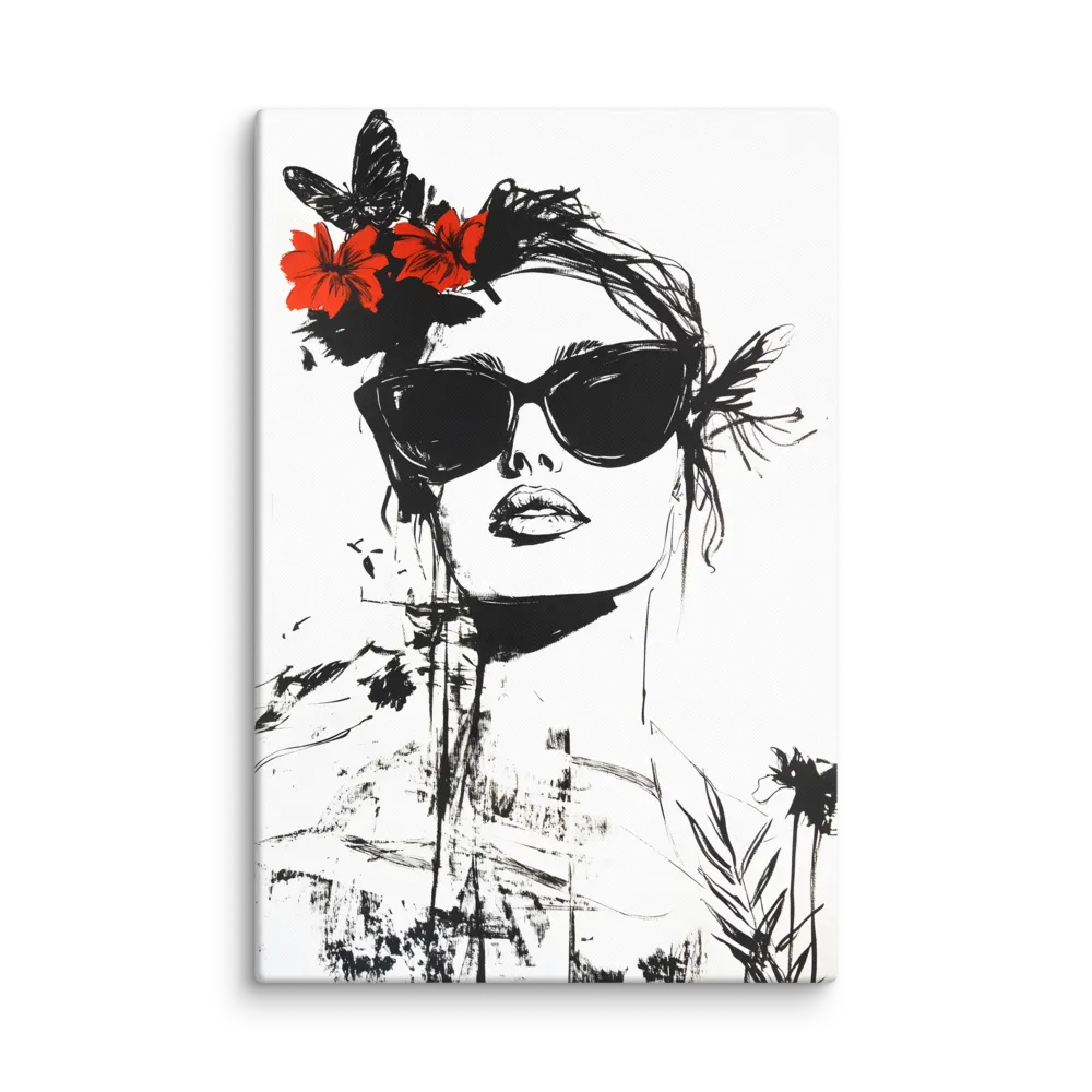 Floral Ink Muse 
 Canvas | 32″x 48″