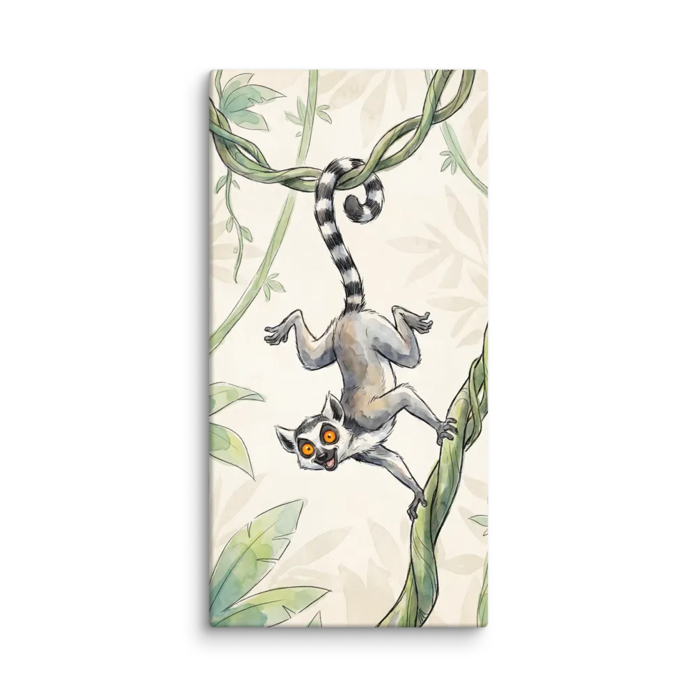 Playful Lemur Jungle 
 Canvas | 12″x 24″