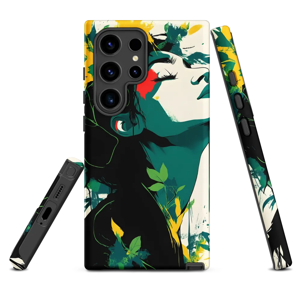 Abstract Portrait of a Woman with Leaves | Phone Case