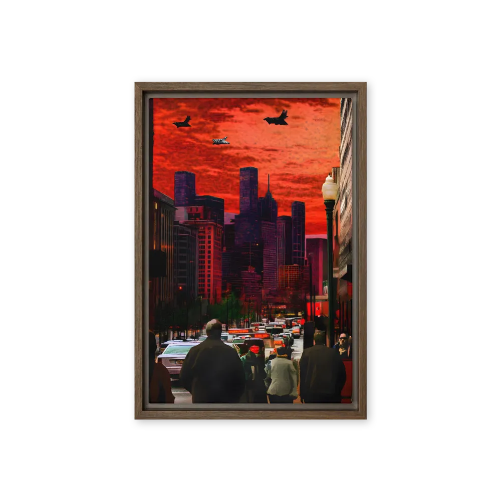 Crimson Apocalypse City 
 Metal Print | 20″x 30″