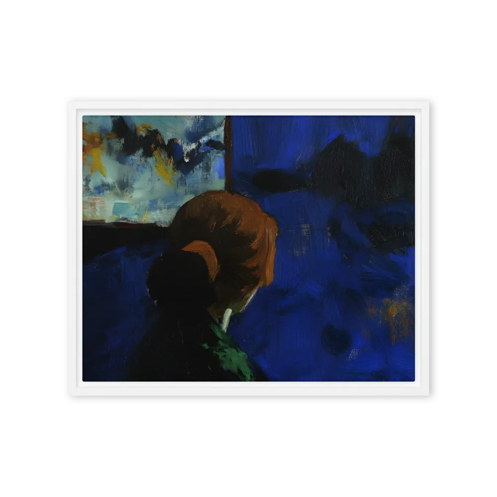 Night Window Contemplation 
 Metal Print | 16″x 20″