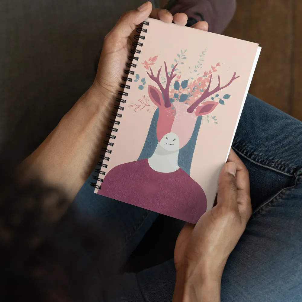 Whimsical Deer with Floral Antlers 
 Spiral Notebook | 140 pages