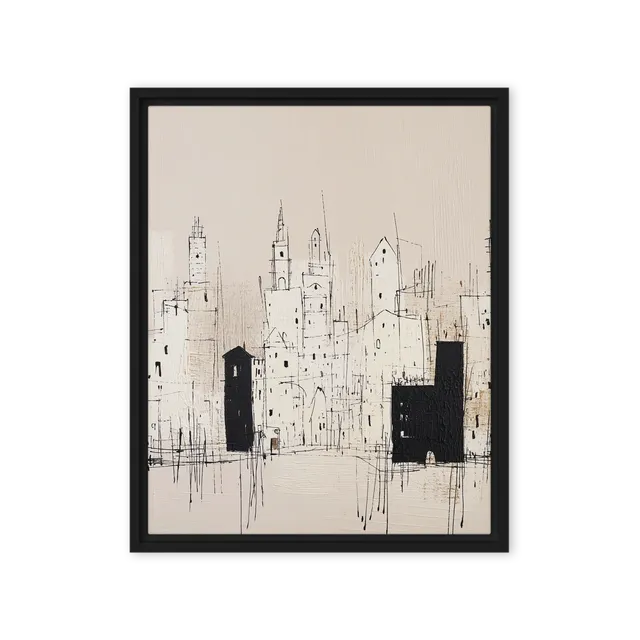 Monochrome Urban Skyline | Art Print