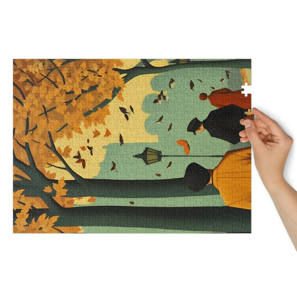 Autumnal City Stroll 
 Jigsaw Puzzle in Tin Box