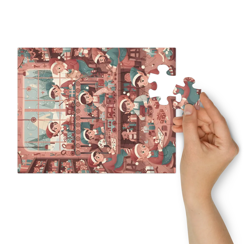 Elves' Workshop 
 Jigsaw Puzzle in Tin Box