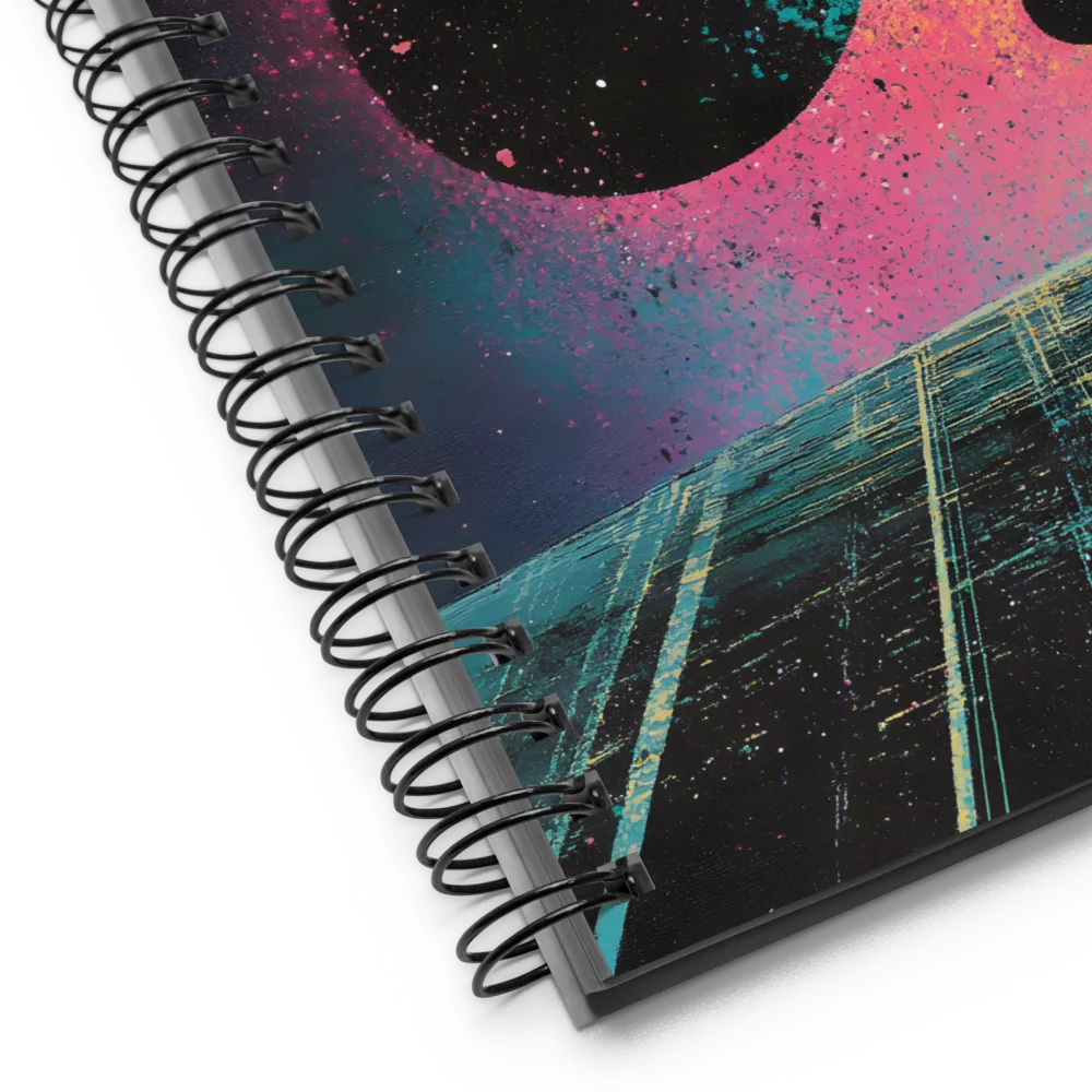 Retrofuturistic Cosmic Spray Art 
 Spiral Notebook | 140 pages