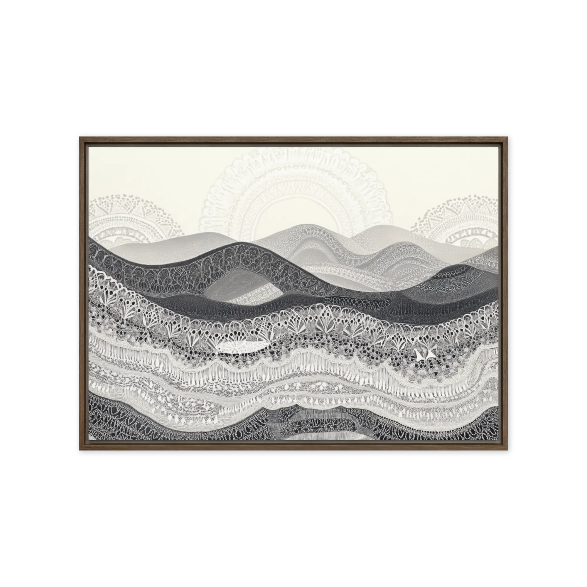 Hills of Lace 
 Canvas with Brown Frame
