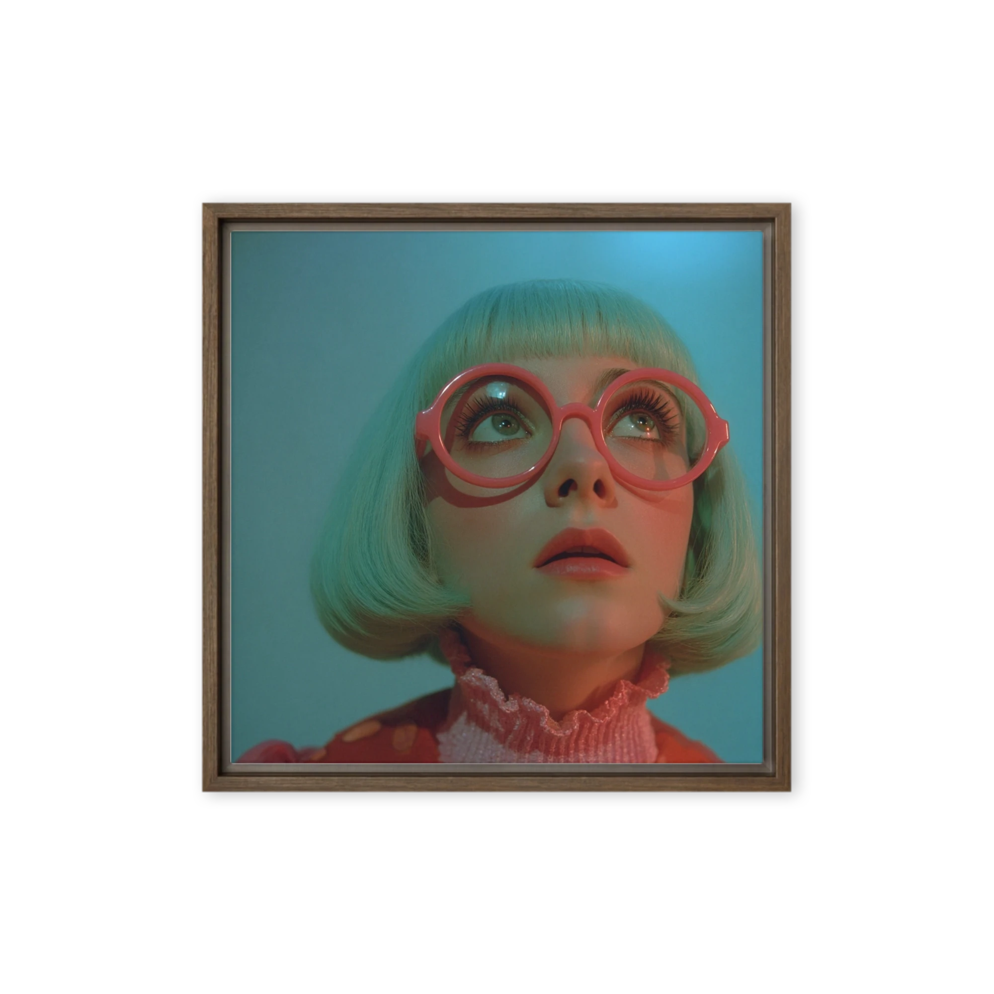 Retro Cyan and Pink Portrait