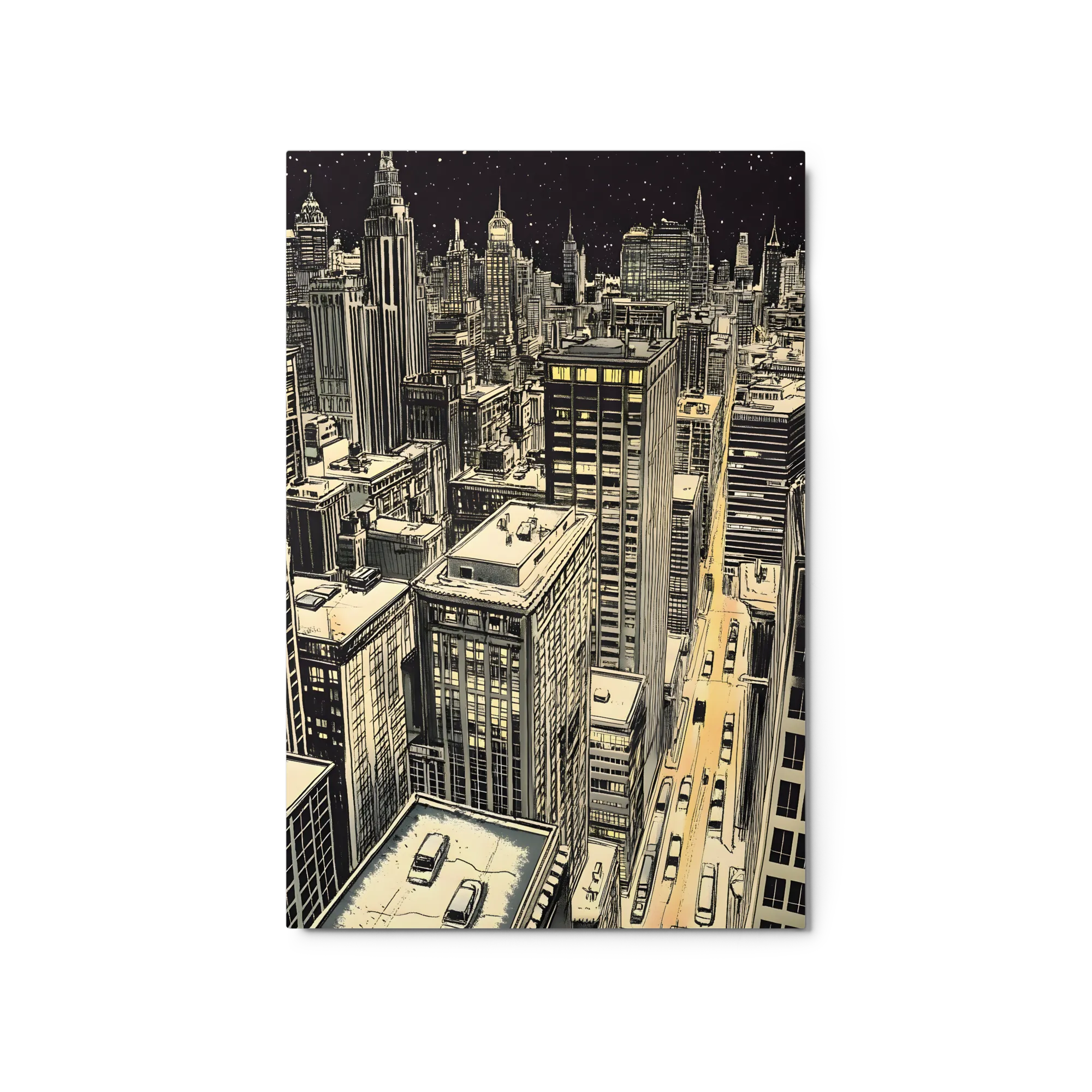 Illustrazione Paesaggio Urbano Notturno