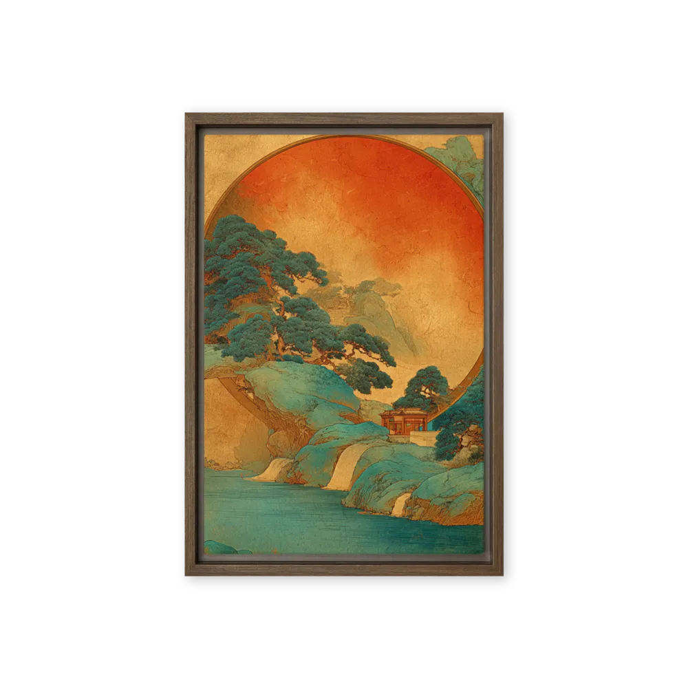 Gilded Dunhuang Shanshui — Mineral-pigment washes