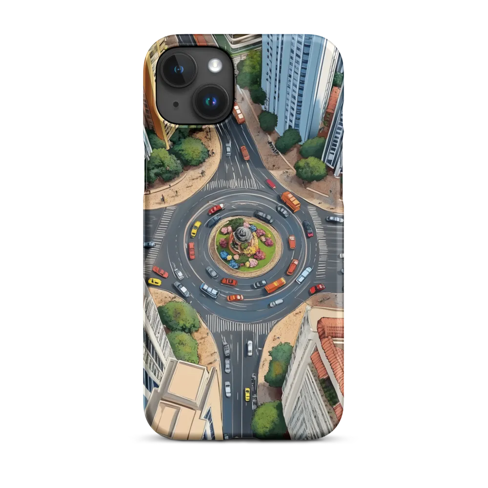 Aerial City Roundabout Illustration | Phone Case