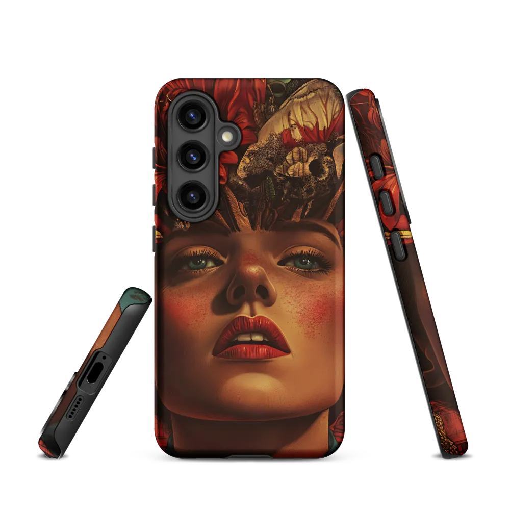 Surreal Female Portrait with Flowers and Insects | Phone Case