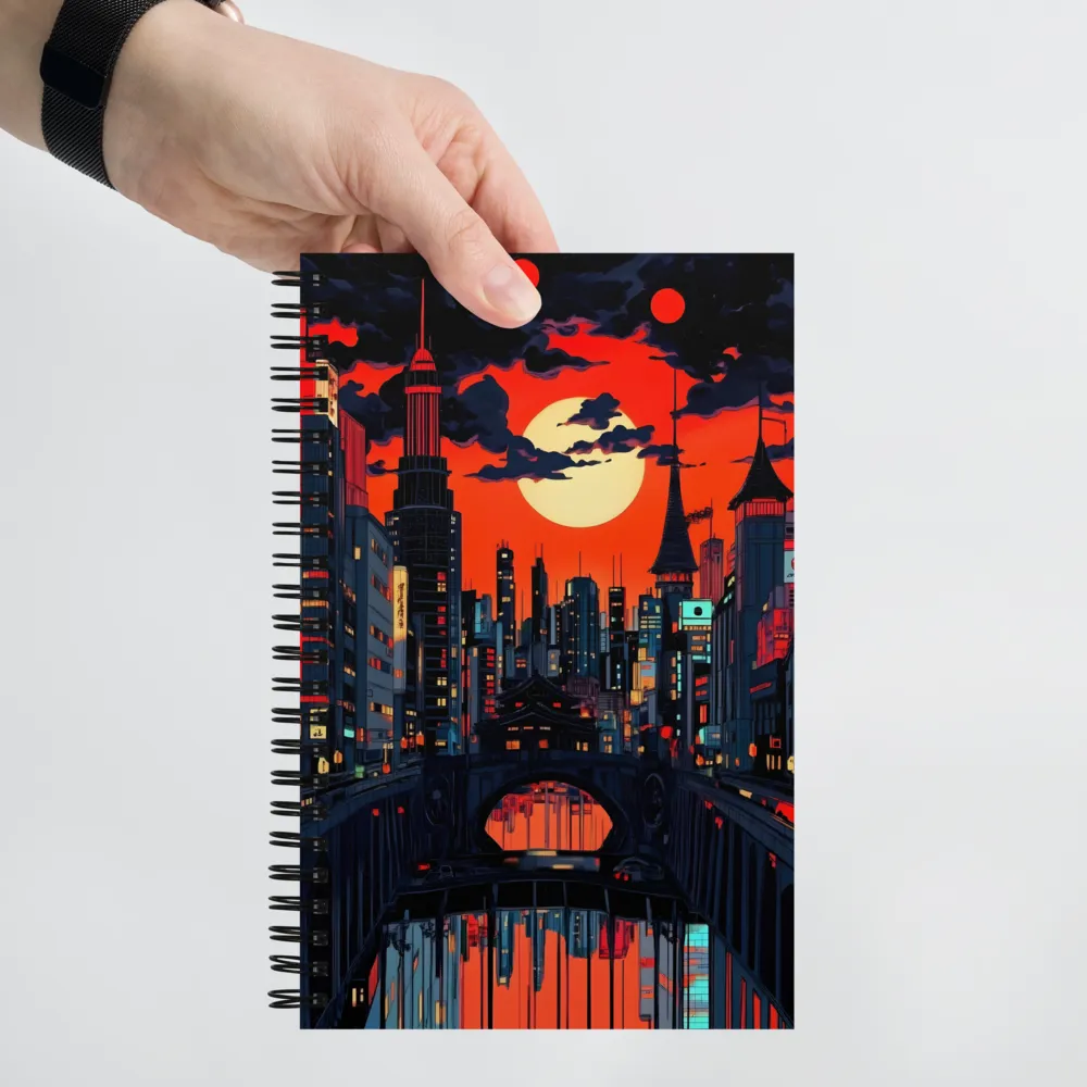 Crimson Twilight City 
 Spiral Notebook | 140 pages
