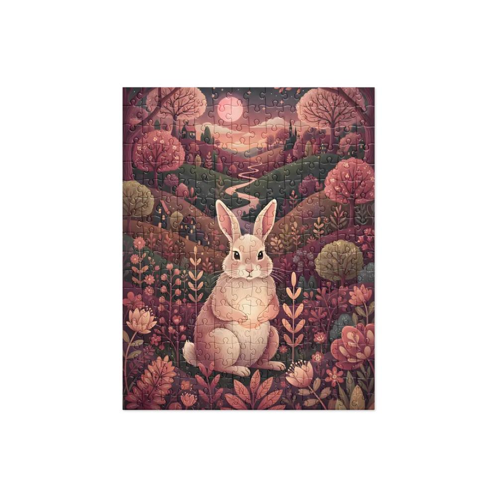 Whimsical Rabbit's Night Journey 
 Jigsaw Puzzle